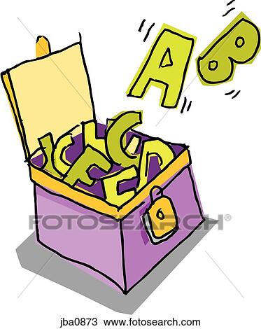 box of letters View Large Illustration Drawing - box of letters. Fotosearch