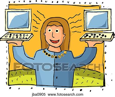 connected, internet, technology, people View Large Illustration Stock Illustration - connected, internet, technology, people. Fotosearch