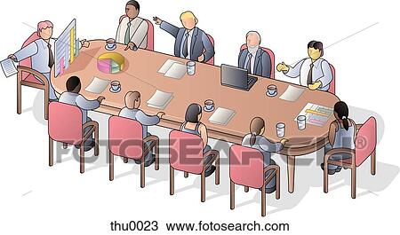 Drawing of board meeting thu0023 - Search Clipart, Illustration, Fine ...