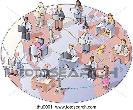 Clip Art - computer network. Fotosearch