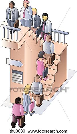 Clipart - people walking up stairs. Fotosearch