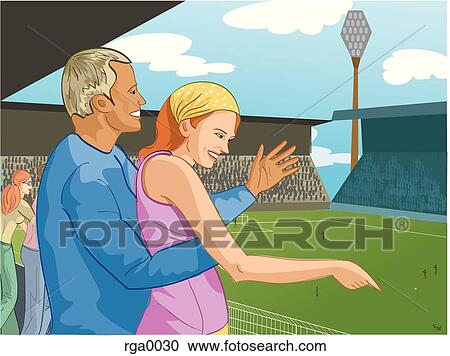 couple at a soccer game View Large Illustration Clipart - couple at a soccer game. Fotosearch
