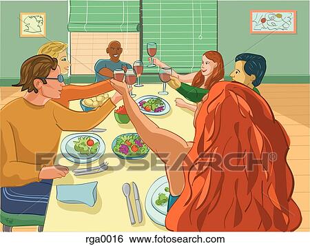 dinner party View Large Illustration Stock Illustration - dinner party. Fotosearch