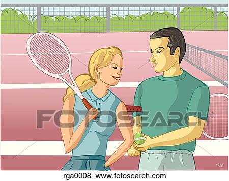 playing tennis View Large Illustration Stock Illustration - playing tennis. Fotosearch