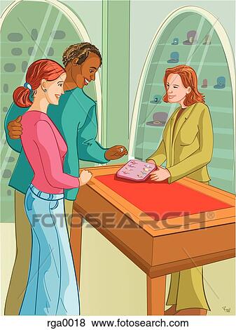 shopping for rings View Large Illustration Stock Illustration - shopping for rings. Fotosearch