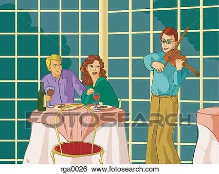 violinist at a restaurant View Large Illustration Stock Illustration - violinist at a restaurant. Fotosearch