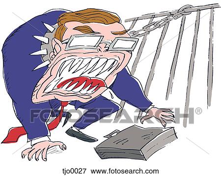 Stock Illustration - aggressive businessman. Fotosearch