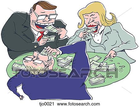 business people eating money View Large Illustration Clip Art - business people eating money. Fotosearch