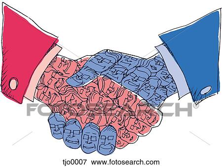Stock Illustration - Corporate handshake. Fotosearch