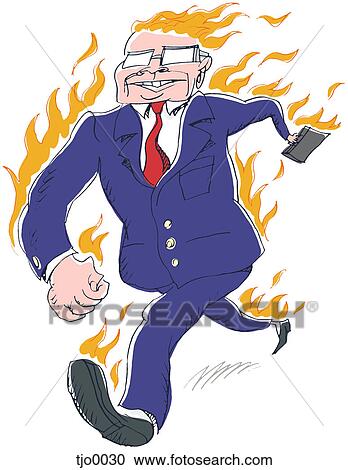 man on fire View Large Illustration Clipart - man on fire. Fotosearch