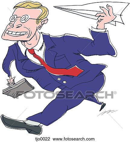 man with @ signs in his eyes holding a paper airplane View Large Illustration Drawing - man with @ signs in his eyes holding a paper airplane. Fotosearch