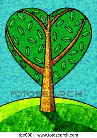 Clip Art - heart shaped tree. Fotosearch