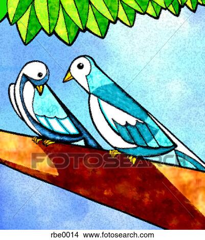 two doves View Large Illustration Stock Illustration - two doves. Fotosearch