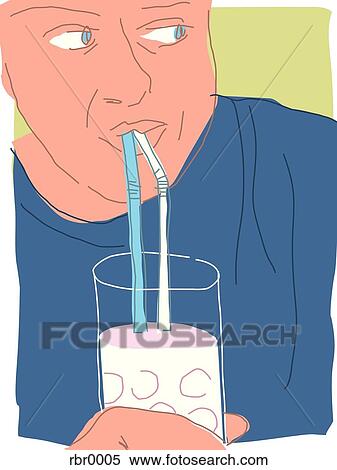 飲み物をすする イラスト Rbr0005 Fotosearch