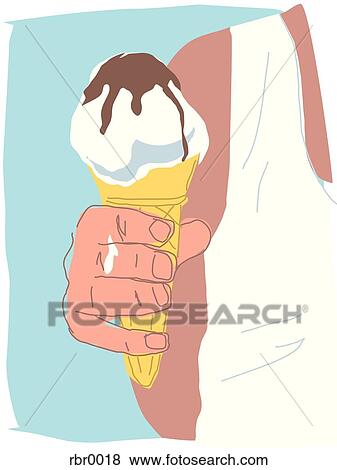 ice cream cone View Large Illustration Stock Illustration - ice cream cone. Fotosearch