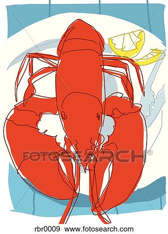 Stock Illustration - lobster dinner. Fotosearch