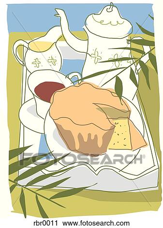 tea and cake View Large Illustration Clip Art - tea and cake. Fotosearch