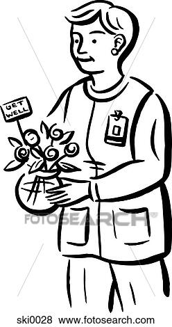 flower delivery b&w View Large Illustration Stock Illustration - flower delivery b&w. Fotosearch