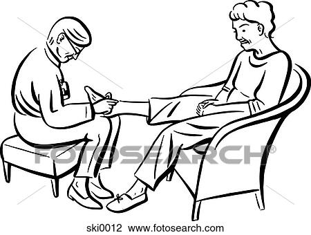 Drawing - foot massage b&w. Fotosearch