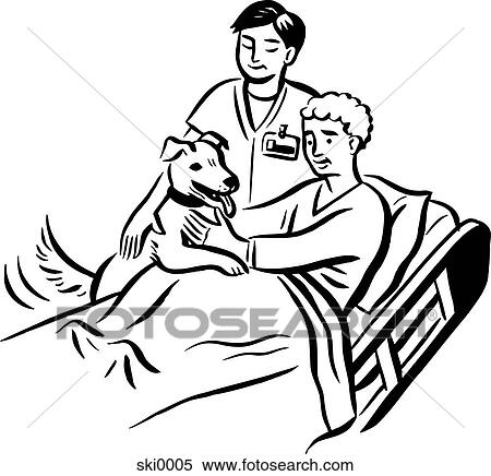 Stock Illustration - hospital visitor b&w. Fotosearch