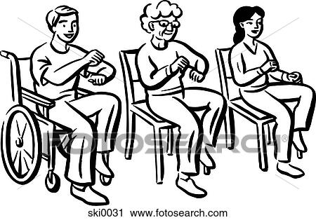 Clip Art - light exercising b&w. Fotosearch