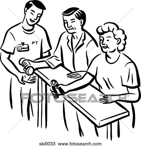 Drawing - physiotherapy b&w. Fotosearch