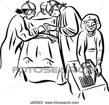 Drawing - surgery b&w. Fotosearch