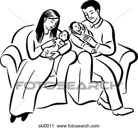 Clip Art - twins b&w. Fotosearch
