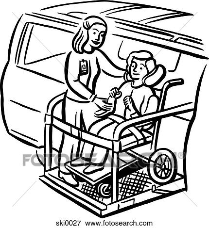 Stock Illustration - wheelchair lift b&w. Fotosearch
