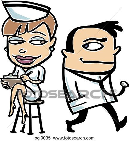 Stock Illustration - Doctor and nurse. Fotosearch