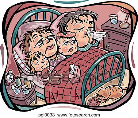 Drawing - Family Flu. Fotosearch