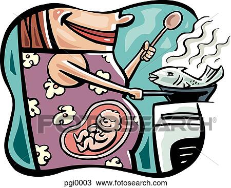 Drawing - Healthy eating while pregnant. Fotosearch