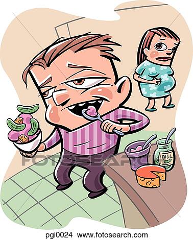 Pregnancy cravings View Large Illustration Stock Illustration - Pregnancy cravings. Fotosearch