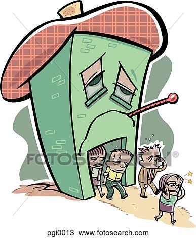 Sick building View Large Illustration Drawing - Sick building. Fotosearch