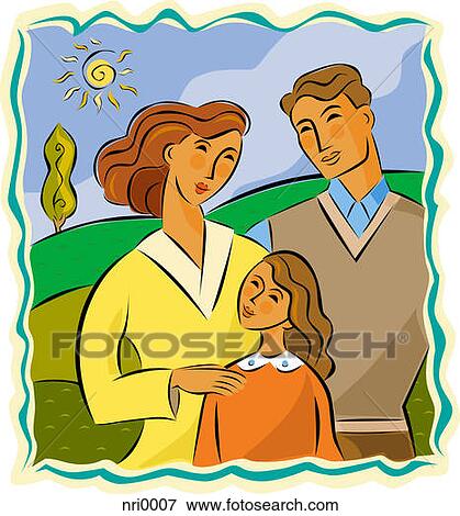 Happy family View Large Illustration Stock Illustration - Happy family. Fotosearch