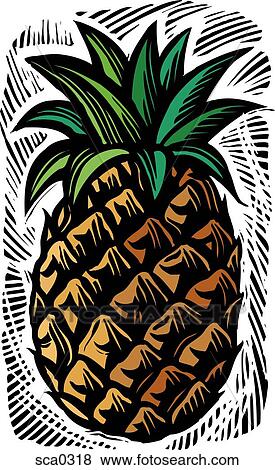 pineapple View Large Illustration Stock Illustration - pineapple. Fotosearch
