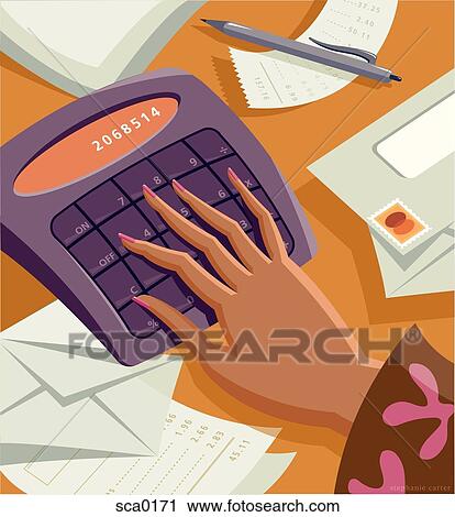 calculating expenses View Large Illustration Clip Art - calculating expenses. Fotosearch