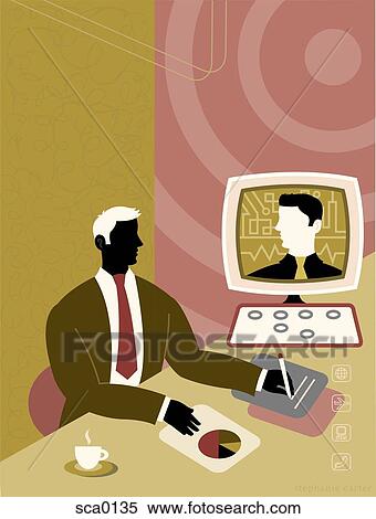 online meeting View Large Illustration Stock Illustration - online meeting. Fotosearch