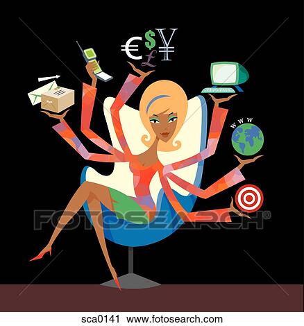 Working woman Clip Art | sca0141 | Fotosearch