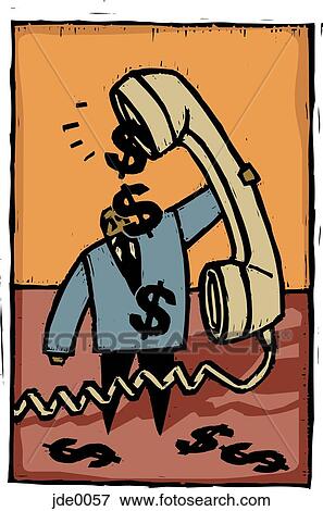 Stock Illustration - expensive phone bill. Fotosearch