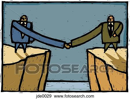 Stock Illustration - long handshake. Fotosearch