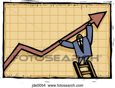 man holding arrow on graph View Large Illustration Stock Illustration - man holding arrow on graph. Fotosearch