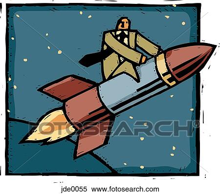 man riding a rocket View Large Illustration Stock Illustration - man riding a rocket. Fotosearch