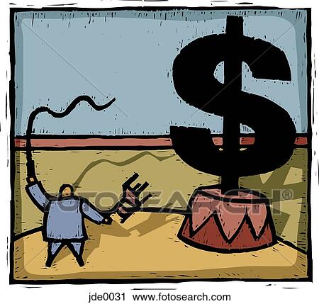 Clip Art - taming the money. Fotosearch