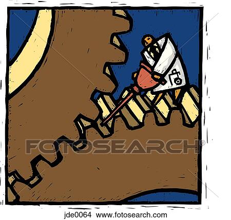 Doctor oiling gears View Large Illustration Stock Illustration - Doctor oiling gears. Fotosearch