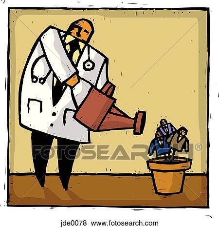 doctor watering plants View Large Illustration Stock Illustration - doctor watering plants. Fotosearch