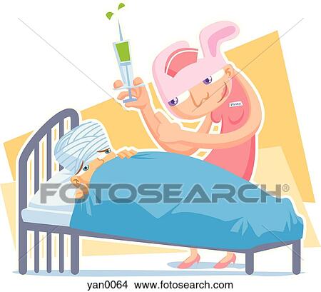 nurse giving a shot View Large Illustration Stock Illustration - nurse giving a shot. Fotosearch