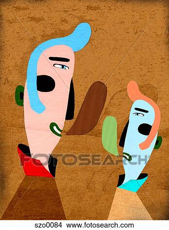 A father and son having a discussion View Large Illustration Stock Illustration - A father and son having a discussion. Fotosearch