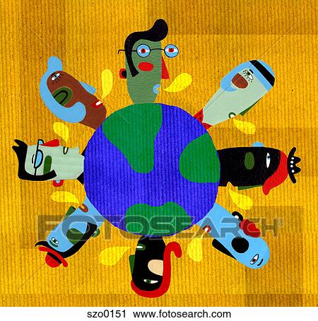 Clip Art - International conversation. Fotosearch