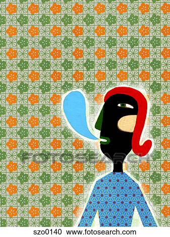 Clipart - Woman expressing herself. Fotosearch